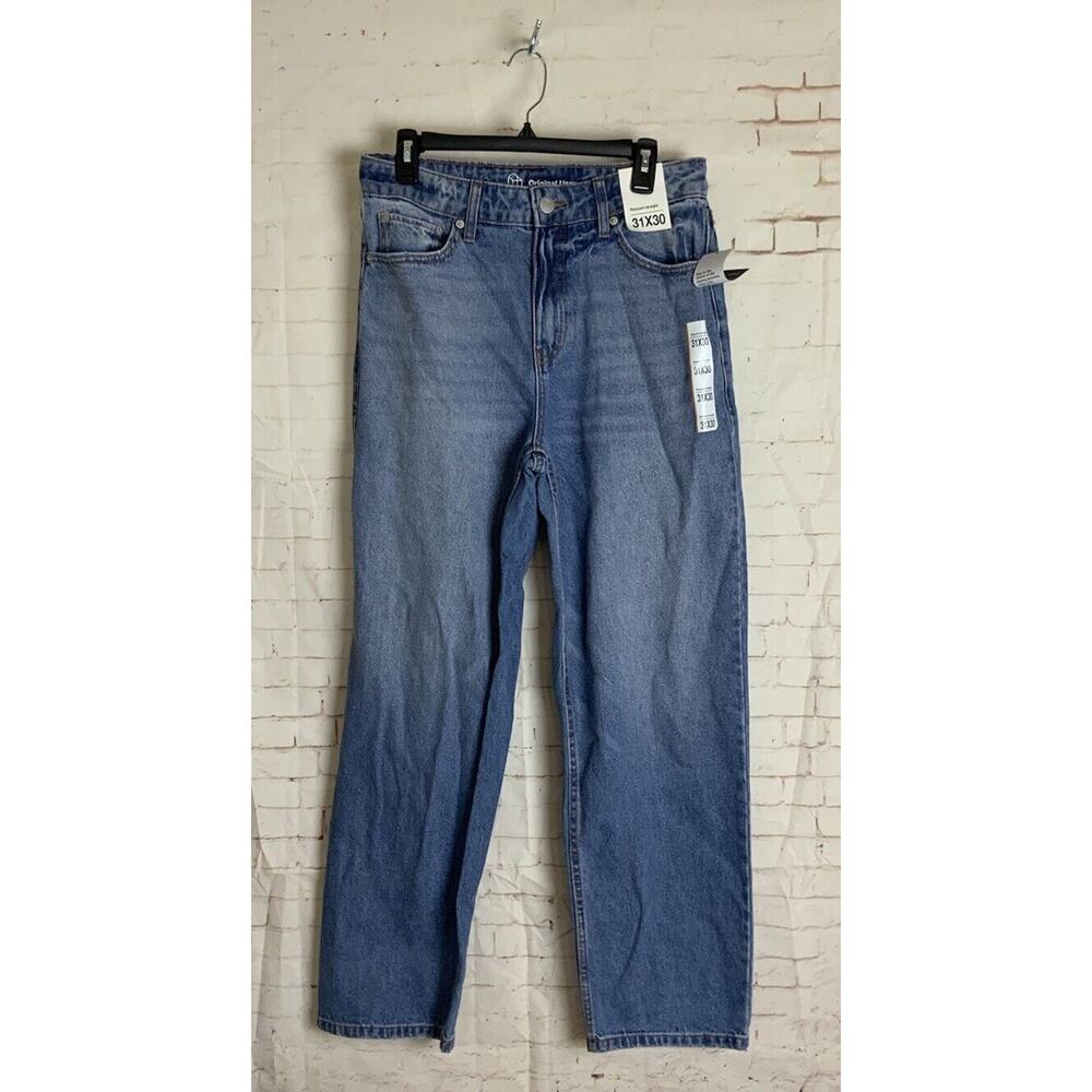 ORIGINAL USE MENS'‎ RELAXED STRAIGHT JEANS, MEDIUM BLUE 31”x30”